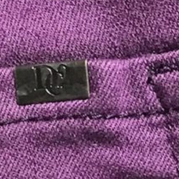 DG2 Pure Purple Front Slit Center Seamed Stretch Cotton Blend Bootcut Jean - Picture 8 of 10